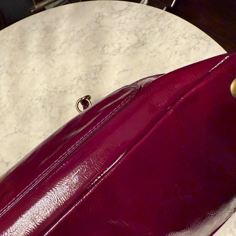 Coach Legacy Francine Patent Leather Satchel - Purple - Picture 4 of 14